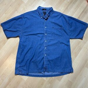 Vtg Colours Alexander Julian Short Sleeve Denim Shirt XXL